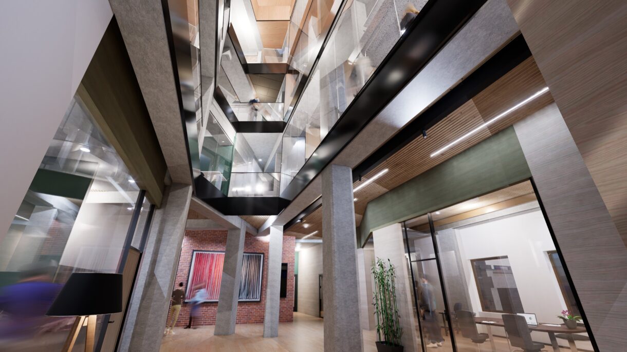 Rendering av interiør for Føniks-bygget