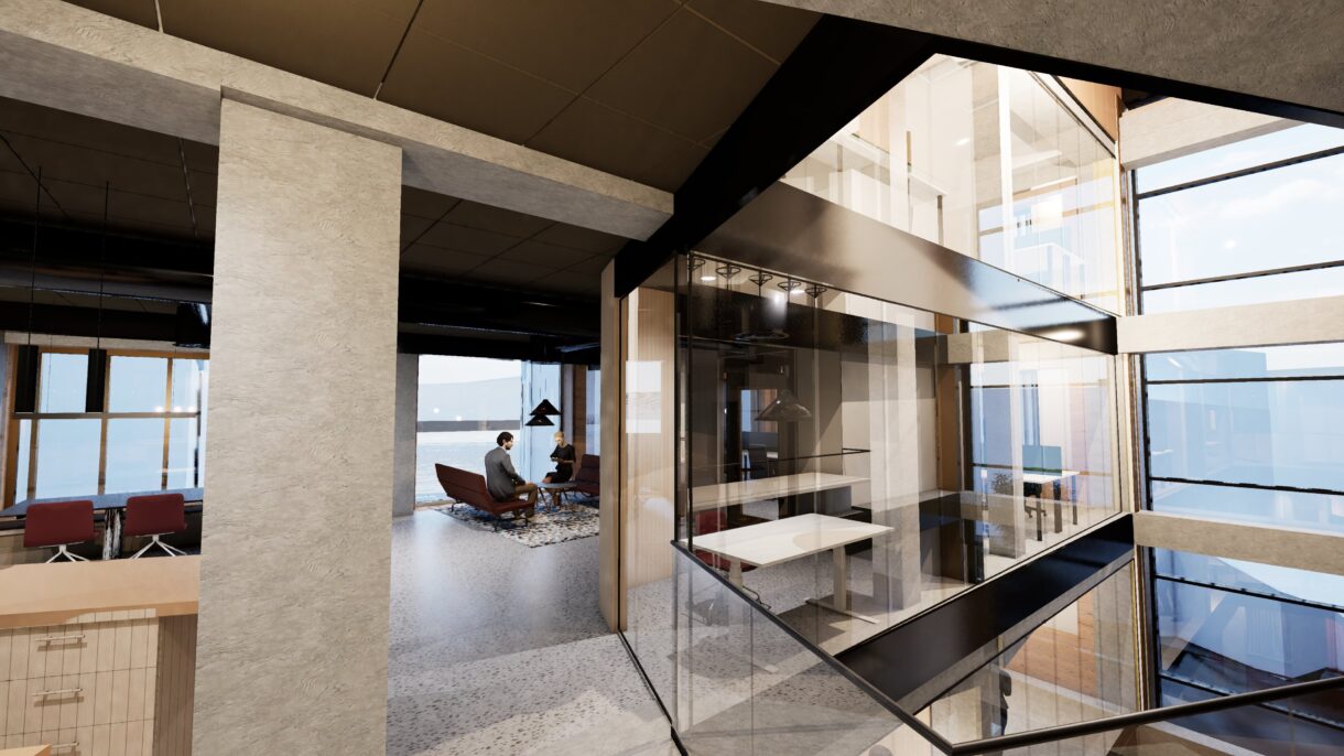 Rendering av interiør i Føniks-bygget