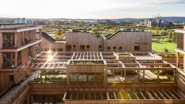 Takterrasser med pergola i tre.