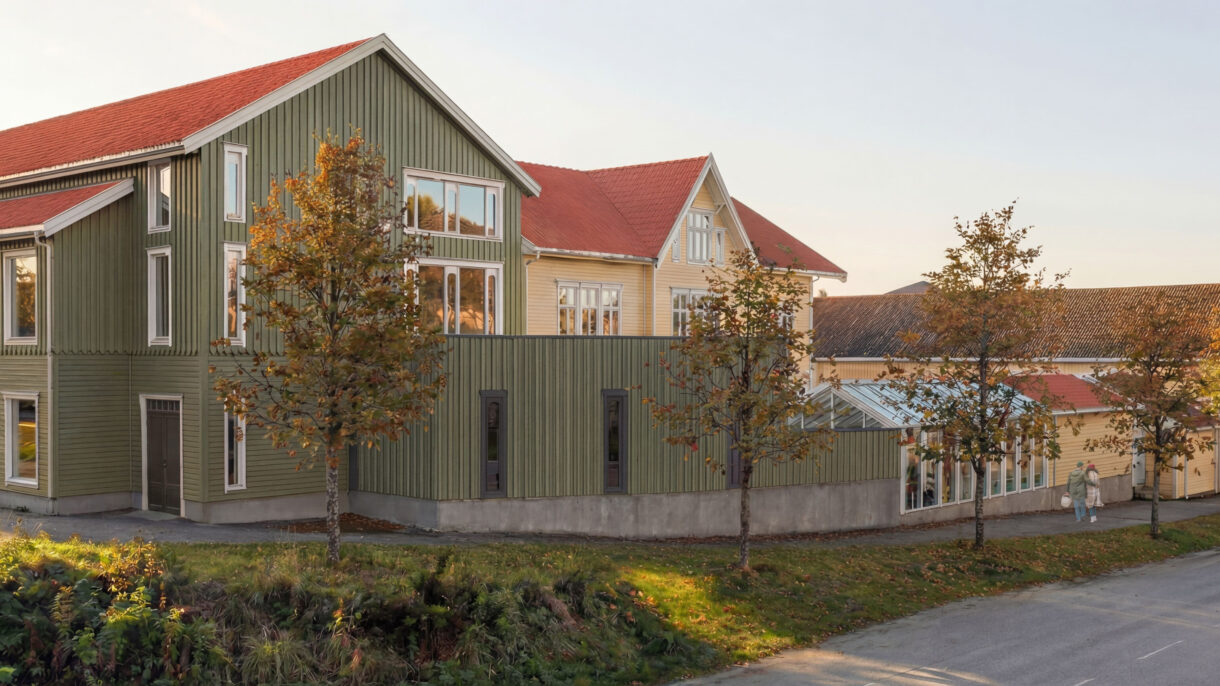 Skolebygg. Illustrasjon.