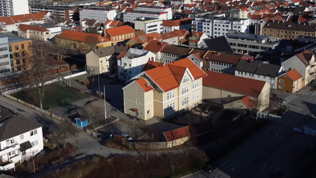 Skole sett i fugleperspektiv