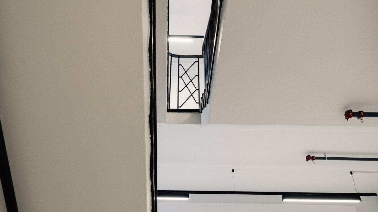 Trapperom med originalt rekkverk som er bevart