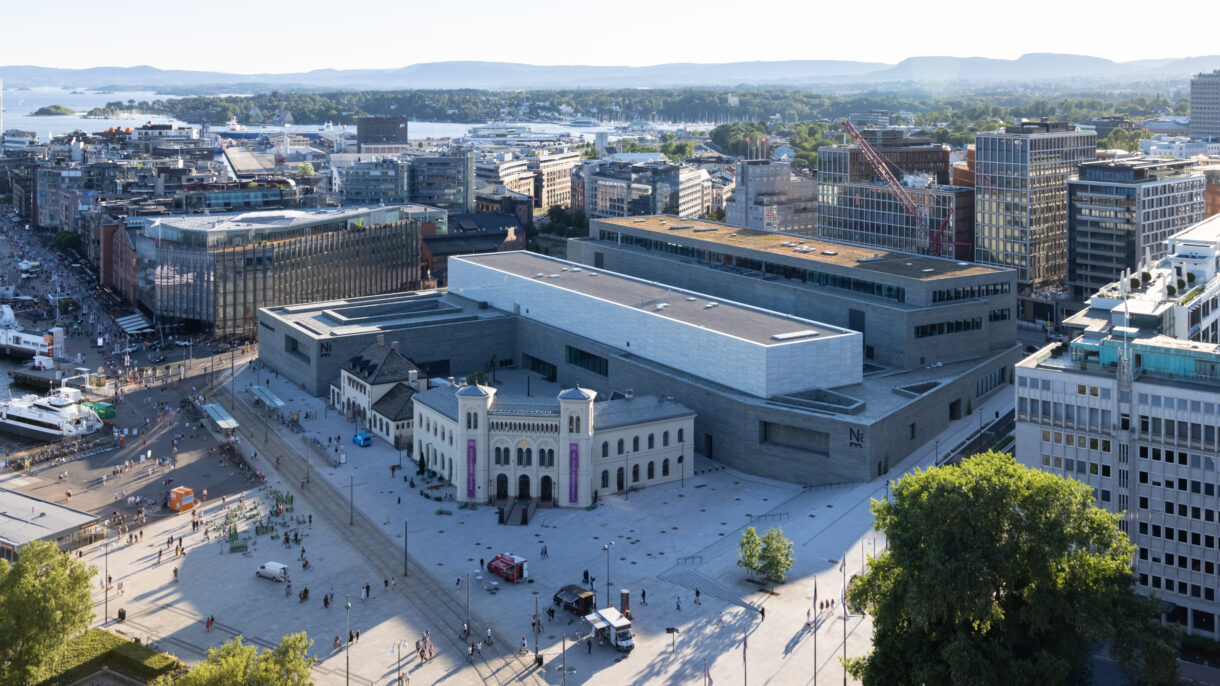 Nasjonalmuseet sett i fugleperspektiv. Foto