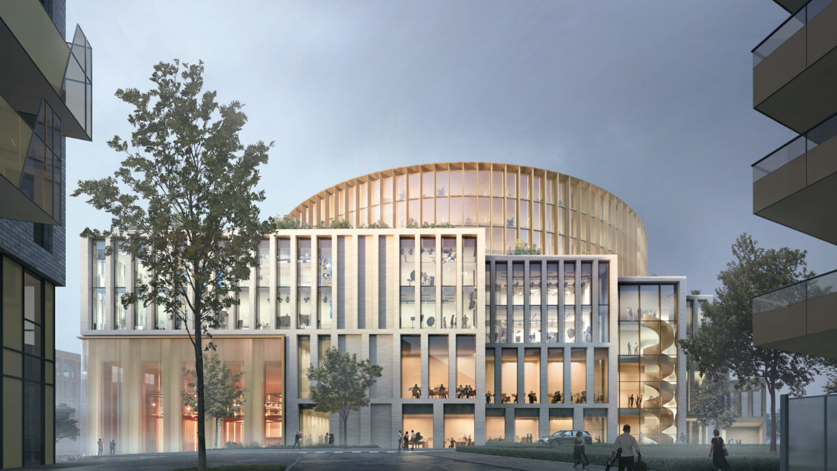 Kontorbygg. Illustrasjon.