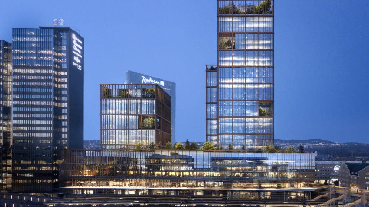 Skyline kveldssituasjon. Rendering.