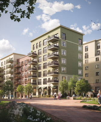 Boligkvartal. Illustrasjon.