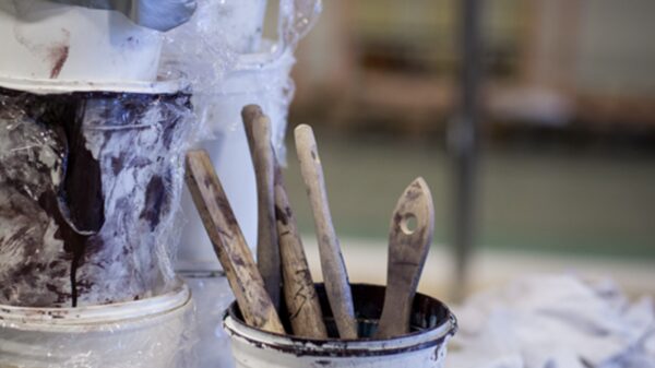 Spann med pensler. Foto.