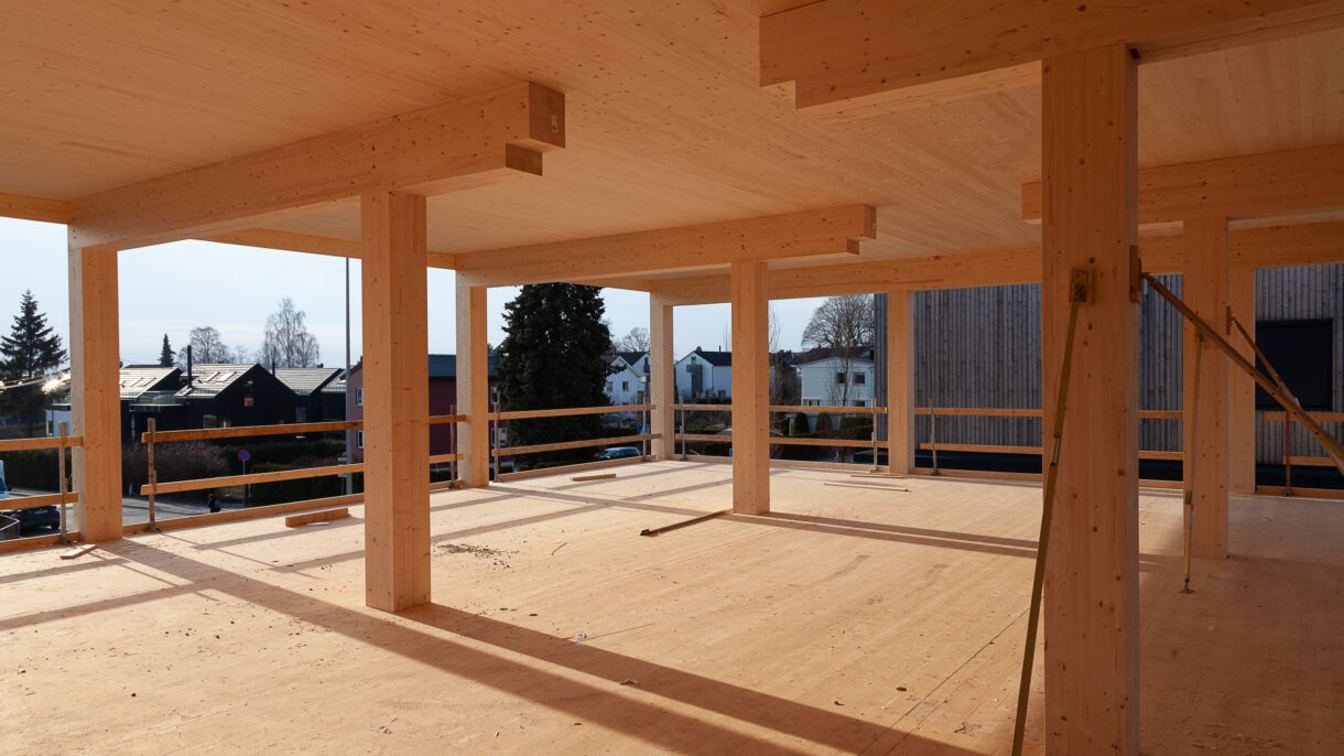 Hasle tre er et av prosjektene du får høre om på frokostmøtet. Foto: Hasle tre, arkitekt Oslo Tre AS