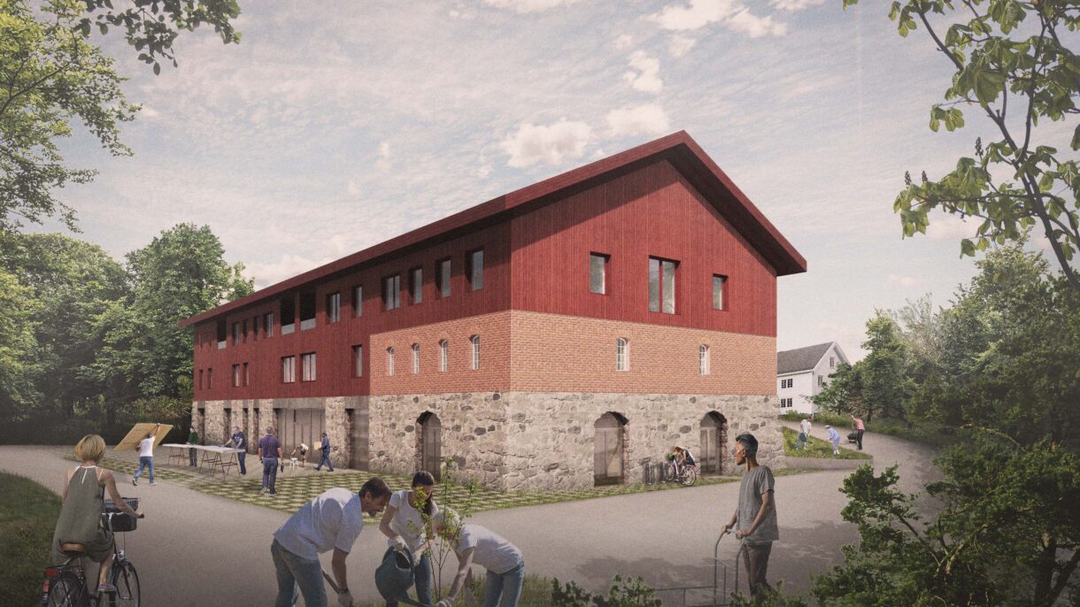 220912 Nedre Sem låve illustrasjon sørvest 1