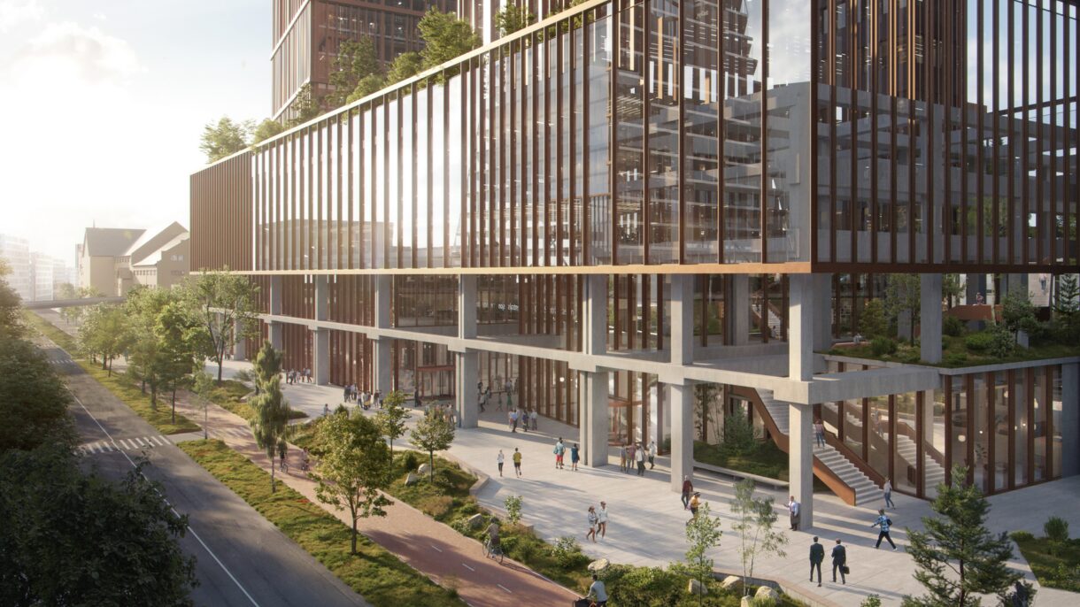 Bygget skal åpnes opp med aktive fasader og publikumsrettede tilbud, som sammen med tilgang til taket og ny inngang til Oslo S vil gi økt byliv til kanskje Oslos mest utskjelte byrom. Ill.: C.F. Møller Architects