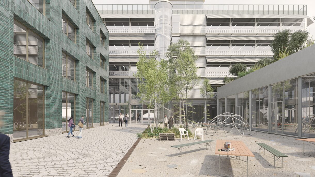 Nedre Strandgate 80 sett fra E-18. Ill.: Mad arkitekter