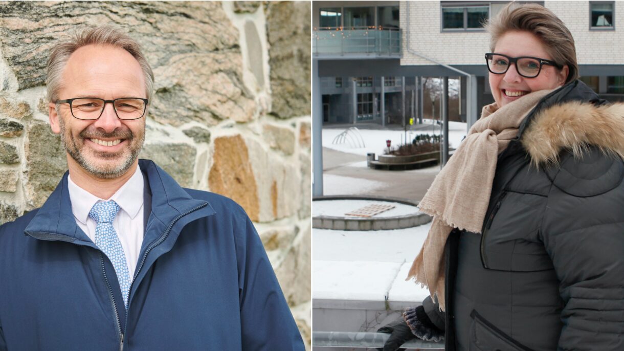 Jørgen Vik, ordfører i Lillestrøm og Hanne Opdan, ordfører i Nordre Follo