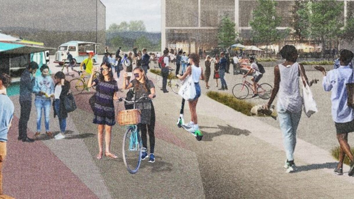 Bærum kommune innbyr til prekvalifisering til å delta i plan- og designkonkurransen for Tårnet senter. Ill.: C.F. Møller Arkitekter