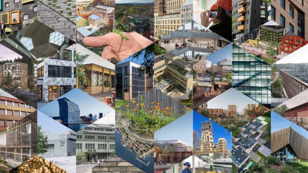 Collage av forbildeprosjekter i FutureBuilt. Ill.: Markus Heibø