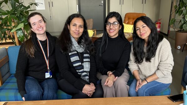 Zeena Beale, koordinator Romsås kulturhus, Sangita Biswass og Rusha Kanagalingam fra Nettverkshuset og Paloma León, prosjektleder i Bydel Grorud