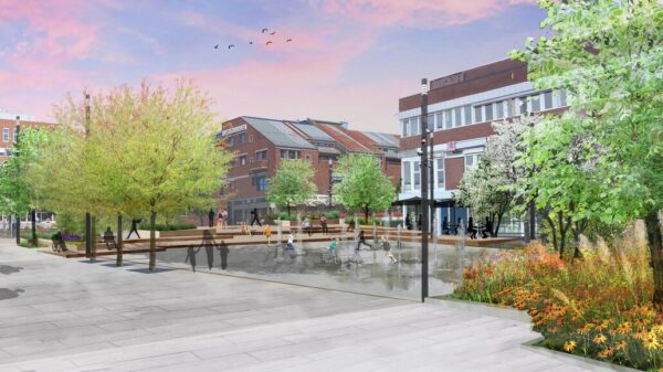 Nordre Follo kommune er utbygger på Ski torg og gågate, og har benyttet FutureBuilt ZERO-L i planleggingen av prosjektet. Ill.: Sweco