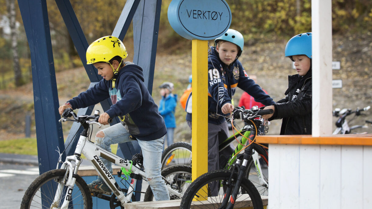 Sykkellek - mekkestasjon Foto Sverre Chr. Jarild