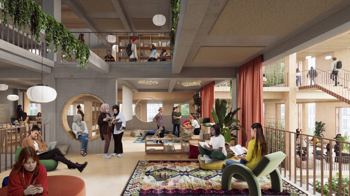 Interiør. Ungdommer. Rendering