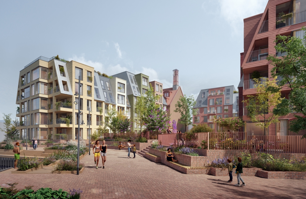 Mesteparten av materialene som skal ombrukes på Nøstebukten brygge er trevirke, tegl, fasadeplater og isolasjon, men også mindre bygningsmaterialer skal få nye liv. Ill.: Mad arkitekter