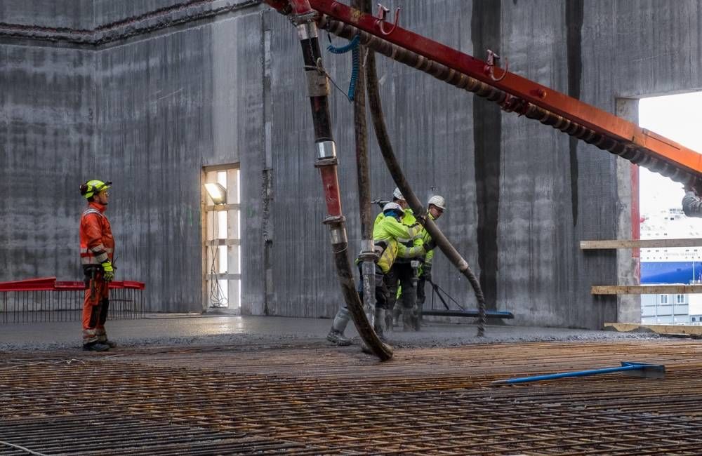 Totalt går det med 16 350 kubikkmeter med lavkarbonbetong ved byggingen av det nye Munchmuseet. Foto: Tove Lauluten Totalt går det med 16 350 kubikkmeter med lavkarbonbetong ved byggingen av det nye Munchmuseet. Foto: Tove Lauluten