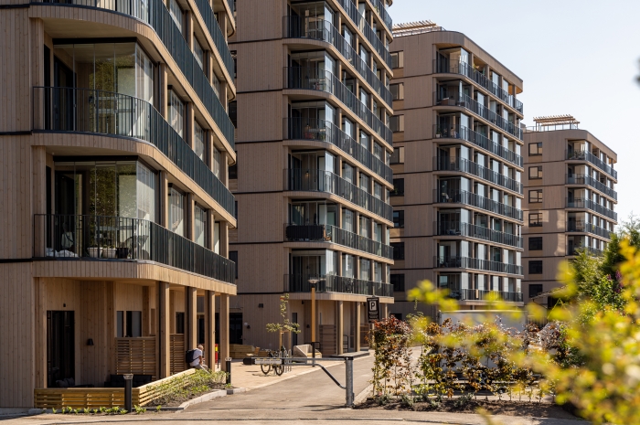 FutureBuilt-prosjektet Fyrstikkbakken 14 i Oslo er blant finalistene til Statens arkitekturpris. Foto: Veronika Moen, AF Eiendom og Birk & co