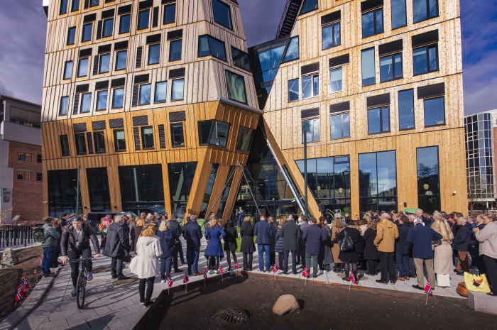 Torsdag inviterte utbygger Avantor til høytidelig åpning av Vertikal Nydalen. Foto: Geir Anders Rybakken Ørslien