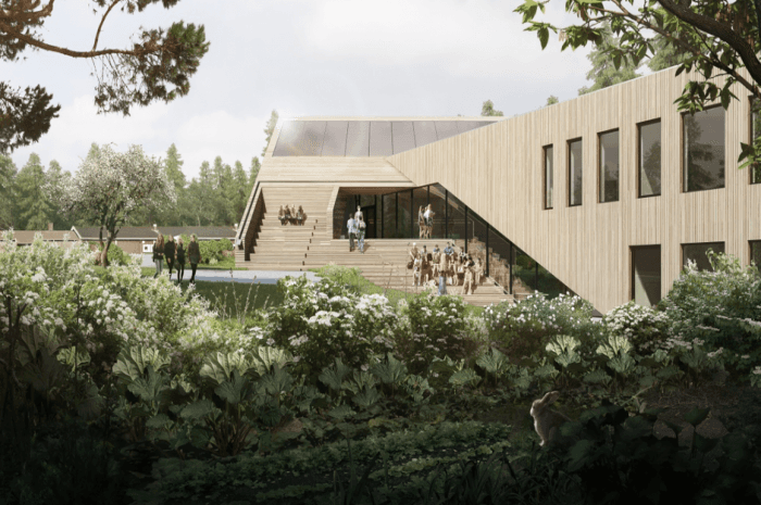 Drøbak Montessori Ungdomsskole. Arkitekt: Snøhetta. Ill.: Bloom