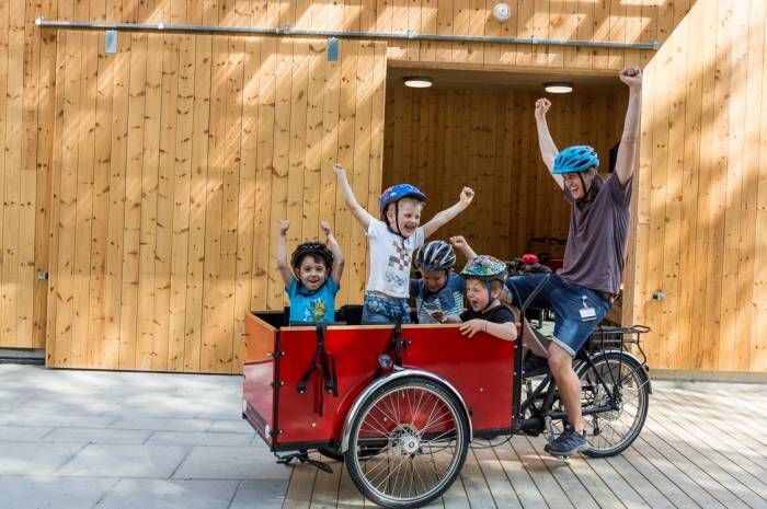 Kistefossdammen barnehage satser på sykling! Foto: Tove Lauluten