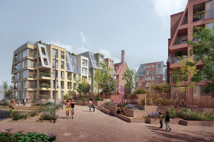 Mesteparten av materialene som skal ombrukes på Nøstebukten brygge er trevirke, tegl, fasadeplater og isolasjon, men også mindre bygningsmaterialer skal få nye liv. Ill.: Mad arkitekter