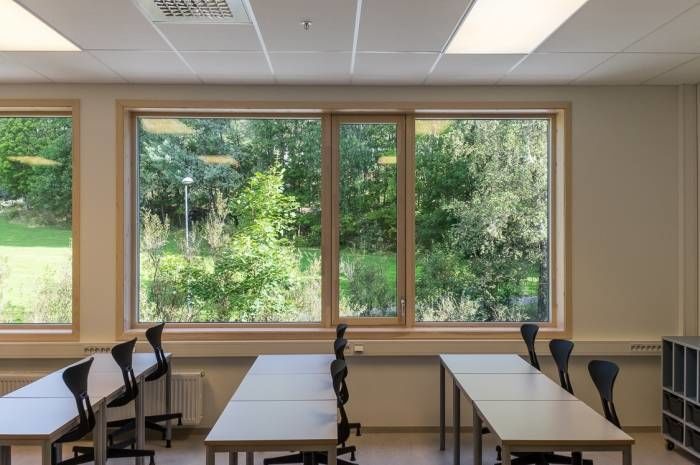 Rykkinn skole har gode dagslysforhold. Foto: Tove Lauluten
